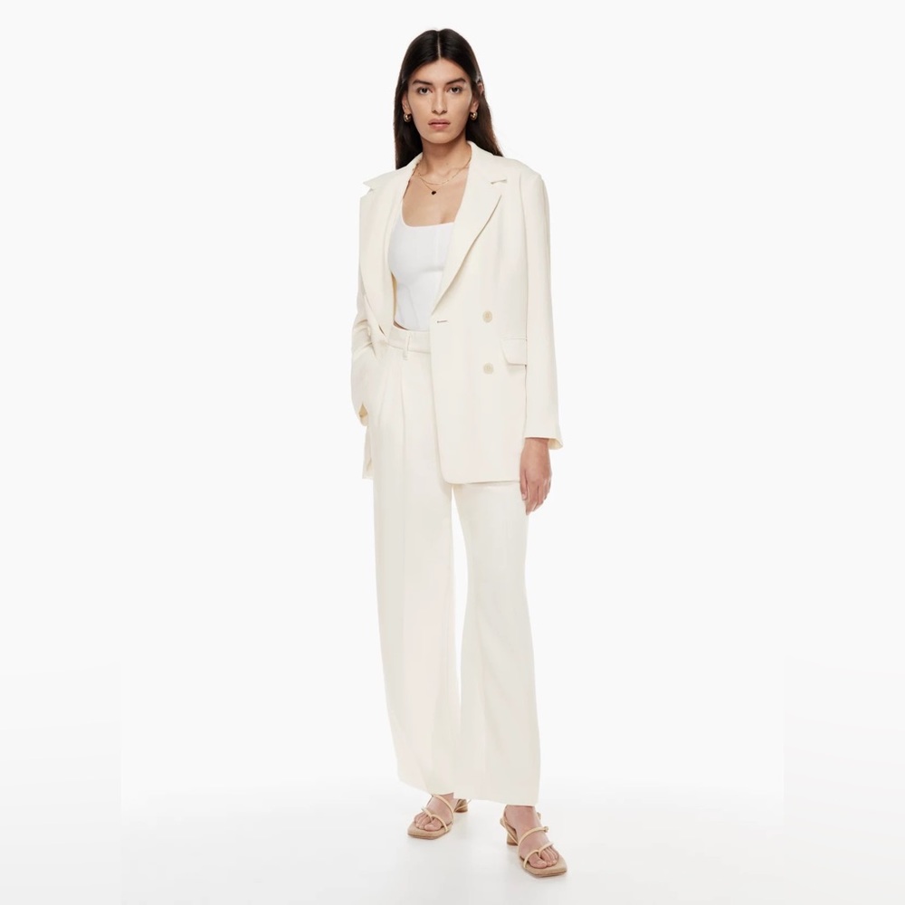 Aritzia Wilfred Cherrelle Light Birch new Formal Wedding Oversized Blazer Size L - Picture 1 of 15